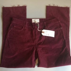 NWTCurrent/Elliott Straight Cut Off Corduroy Pants